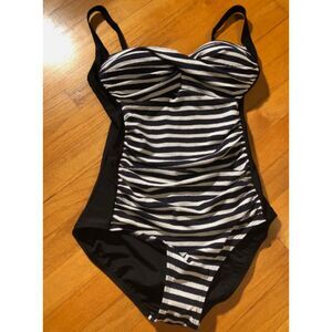 Emerald Bay Women's Gathered Front One Piece Swimsuit - Size 12